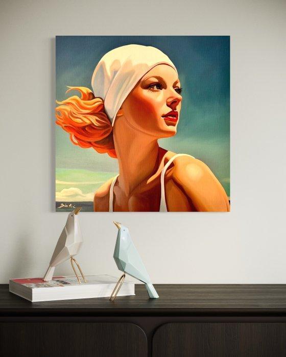 Biatturi Irina - Baigneuse à la plage, Antiek en Kunst, Kunst | Designobjecten