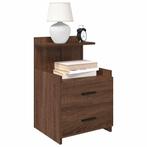 vidaXL Nachtkastje met 2 lades 40x36,5x62 cm bruin, Huis en Inrichting, Verzenden, Nieuw, Hout