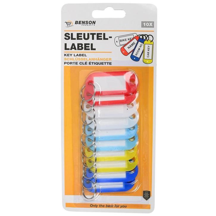 Benson Sleutellabels - Kunststof - Beschrijfbaar - Assort..., Verzamelen, Sleutelhangers, Nieuw, Ophalen of Verzenden