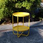 Tuintafel Sandefjord bijzettafel rond metaal 57,5xØ40 cm gee, Huis en Inrichting, Tafels | Bijzettafels, Verzenden, Nieuw