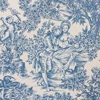 BA065 - Toile de Jouy-stof blauw – 2.8 x 2.5 m - Meubelstof