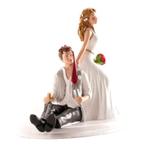 Taarttopper Bruidspaar Bruidegom Laveloos Polystone 14,5cm, Hobby en Vrije tijd, Taarten en Cupcakes maken, Verzenden, Nieuw