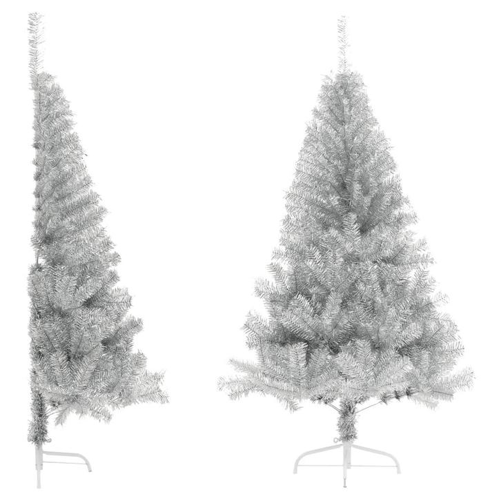 vidaXL Kunstkerstboom half met standaard 120 cm PET, Diversen, Kerst, Nieuw, Verzenden
