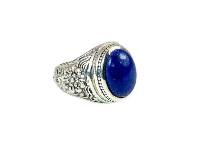 Lapis lazuli - Zilver - Ring, Antiek en Kunst, Kunst | Niet-Westerse kunst