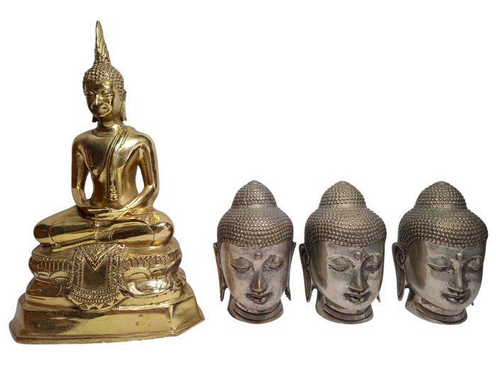 Boeddha (Meditatiehouding en hoofd) - Figuur - Thailand, Antiek en Kunst, Kunst | Niet-Westerse kunst