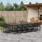 vidaXL 15-delige Tuinset poly rattan zwart, Tuin en Terras, Tuinsets en Loungesets, 4 zitplaatsen, Nieuw, Tuinset, Verzenden