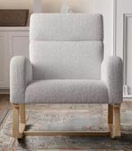 Lichtgrijze Lamsfluwelen Schommelstoel – Ergonomisch Comfort, Verzenden, Nieuw