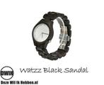 Houten horloge: WATZZ Black Sandal (WATZZ 10), Sieraden, Tassen en Uiterlijk, Horloges | Dames, Verzenden, Nieuw