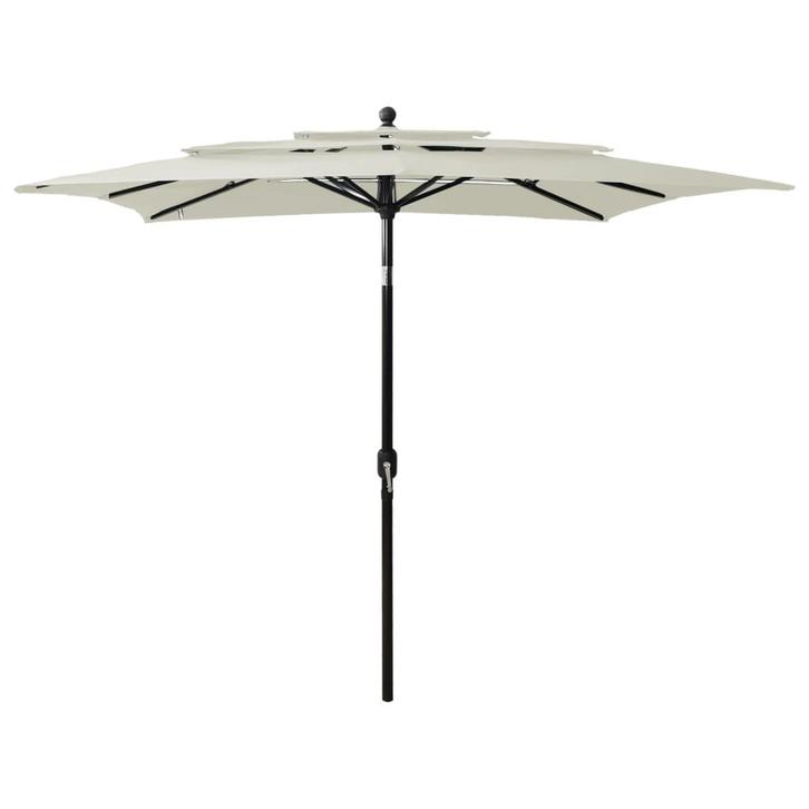 vidaXL Parasol 3-laags met aluminium paal 2,5x2,5 m, Tuin en Terras, Parasols, Nieuw, 2 tot 3 meter, Verzenden