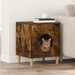 vidaXL Kattenhuis Gerookt eiken 42,5 x 40 x 53 cm Bewerkt, Dieren en Toebehoren, Verzenden, Nieuw