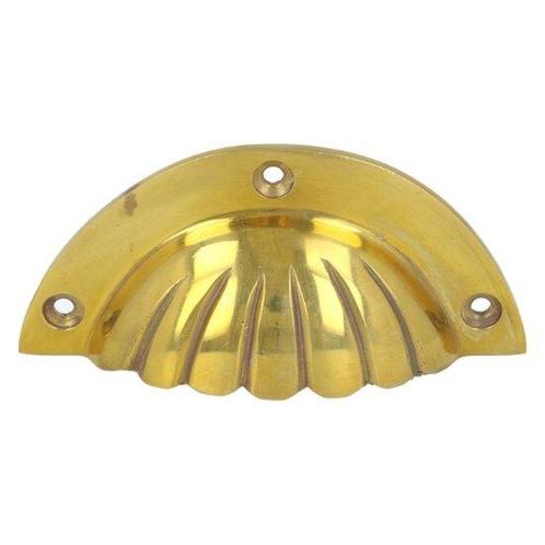 Komgreep schelp massief messing, Doe-het-zelf en Verbouw, Hang- en Sluitwerk, Nieuw, Ophalen of Verzenden