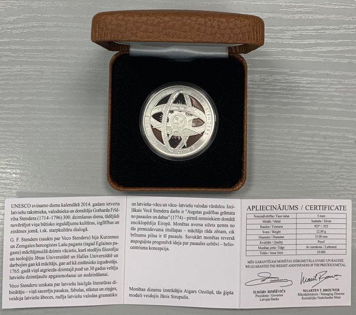 Letland. 5 Euro 2014 Gotthard Friedrich Stender - Old, Postzegels en Munten, Munten | Europa | Euromunten
