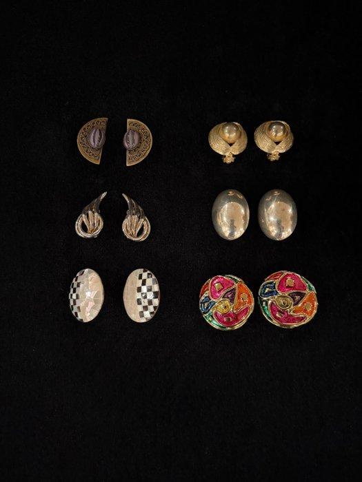 Vintagelot van zes paar clip-on oorbellen – parelmoer, Art, Antiek en Kunst, Curiosa en Brocante