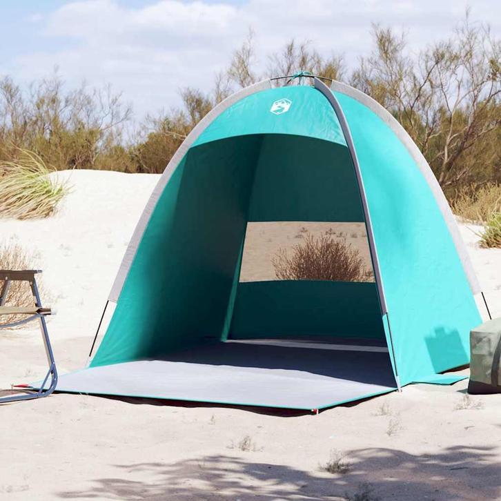 vidaXL Strandtent 3-persoons waterdicht zeegroen, Caravans en Kamperen, Tenten, Nieuw, tot en met 2, Verzenden