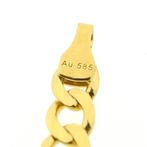 Gouden platte gourmetschakel ketting | 60,5 cm (unisex), Goud, Gebruikt, Ophalen of Verzenden, Overige kleuren