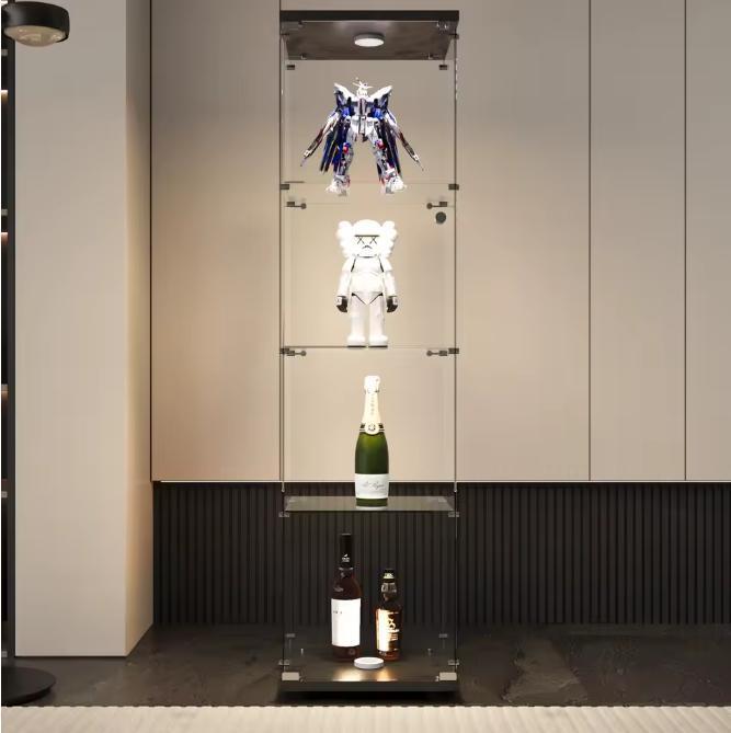 Glazen Vitrinekast met LED – 4-Laags Moderne Displaykast, Huis en Inrichting, Kasten | Vitrinekasten, Nieuw, Verzenden