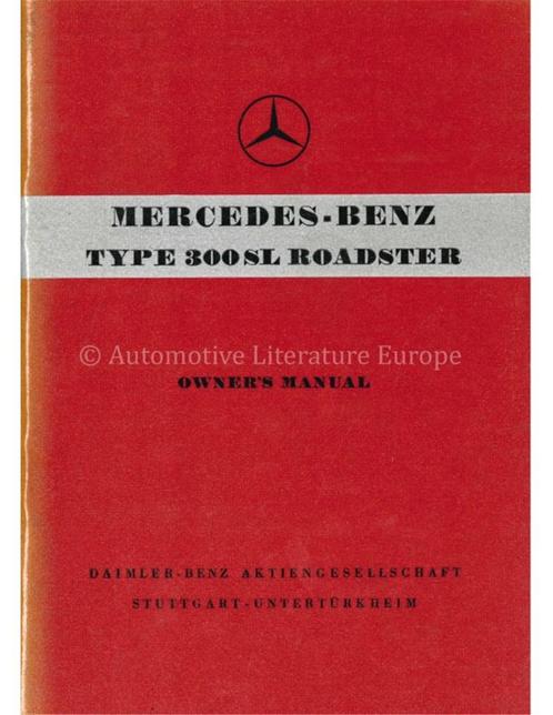 1957 MERCEDES BENZ 300 SL ROADSTER INSTRUCTIEBOEKJE ENGELS, Auto diversen, Handleidingen en Instructieboekjes