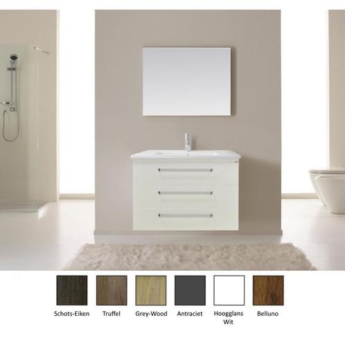 Badkamermeubelset Sanicare Q10 3 Laden 100cm Truffel, Doe-het-zelf en Verbouw, Sanitair, Bad, Nieuw, Chroom, Ophalen of Verzenden