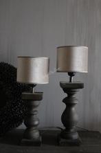 Houten baluster lampvoet Brown / gold 34 cm, Huis en Inrichting, Ophalen of Verzenden, Nieuw