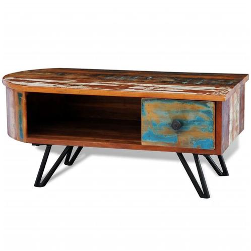 vidaXL Salontafel met ijzeren poten gerecycled hout, Huis en Inrichting, Tafels | Salontafels, Nieuw, 50 tot 100 cm, Overige houtsoorten