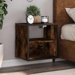 vidaXL Nachtkastjes 2st wandgemonteerd 40x31x39,5cm gerookt, Verzenden, Nieuw, Hout