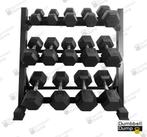 Hexagon dumbbells 5-20KG + 3- laags rack, Ophalen, Nieuw, Benen, Dumbbell