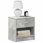 vidaXL Nachtkastjes 2 st met lade 39x28x41 cm betongrijs, Verzenden, Nieuw, Hout