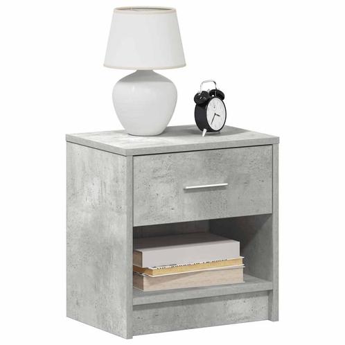 vidaXL Nachtkastjes 2 st met lade 39x28x41 cm betongrijs, Huis en Inrichting, Slaapkamer | Nachtkastjes, Nieuw, Hout, Verzenden