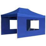 Partytent inklapbaar met wanden 4,5x3 m aluminium blauw, Verzenden, Nieuw, 2 meter of meer, Partytent
