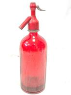 Fles - Oud modernistisch rood sifon., Antiek en Kunst