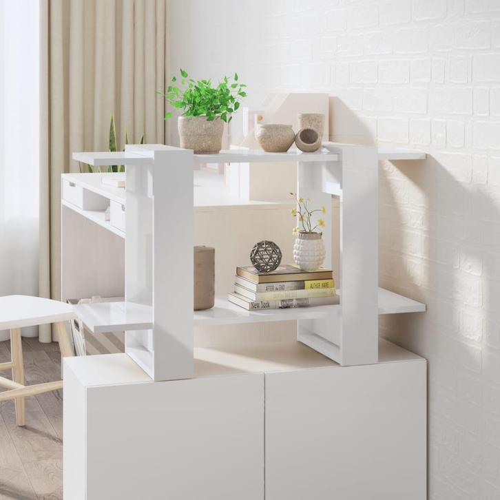 vidaXL Boekenkast/kamerscherm 80x30x51 cm hoogglans wit, Huis en Inrichting, Kasten | Boekenkasten, 25 tot 50 cm, Nieuw, Overige houtsoorten