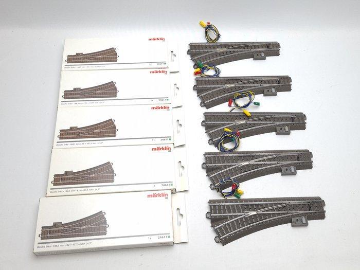 Märklin H0 - 24611/74491 - Modeltreinsporen (5) - 5x, Hobby en Vrije tijd, Modeltreinen | H0