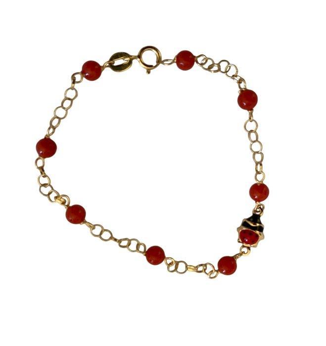 Zonder Minimumprijs - Armband - 18 karaat Geel goud Koraal -, Sieraden, Tassen en Uiterlijk, Armbanden