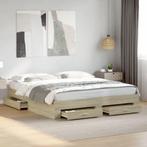 vidaXL Bedframe met lades bewerkt hout sonoma eikenkleurig, Huis en Inrichting, Slaapkamer | Bedden, Bruin, Verzenden, Overige maten