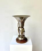sculptuur, Art Deco Pokal 1920/30 - 29 cm - Brons, Hout,