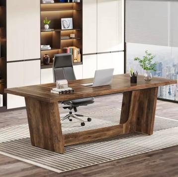 Groot Houten Bureau 180x80cm – Industrieel Directieontwerp beschikbaar voor biedingen