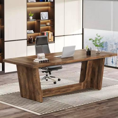 Groot Houten Bureau 180x80cm – Industrieel Directieontwerp, Huis en Inrichting, Bureaus, Bureau, Nieuw, Verzenden