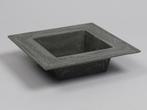 Onderbord loodlook vierkant met hoge rand 20*20*5 cm.  basic, Ophalen of Verzenden, Nieuw