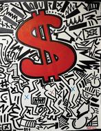 Manitos Filip Makowiak (1984) - Dollar bills x KeithHaring, Antiek en Kunst