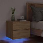 vidaXL Nachtkastje met LEDs wandgemonteerd sonoma, Minder dan 45 cm, Verzenden, Nieuw, Minder dan 55 cm