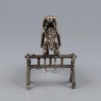 Menegatti F.LLI Spa. - Springpaard - Miniatuur figuur - .835, Antiek en Kunst, Antiek | Goud en Zilver