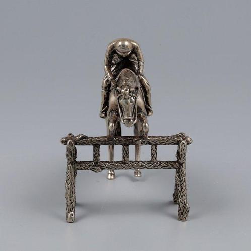 Menegatti F.LLI Spa. - Springpaard - Miniatuur figuur - .835, Antiek en Kunst, Antiek | Goud en Zilver