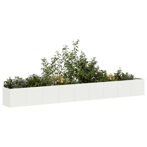 vidaXL Plantenbak 360x40x40 cm koudgewalst staal wit, Tuin en Terras, Bloembakken en Plantenbakken, Nieuw, Metaal, Verzenden