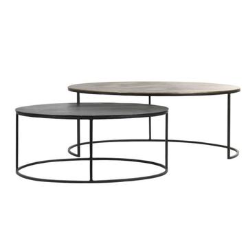 Salontafel S/2 PAXSON – Antique Black &amp; Antique Brons | Ligh beschikbaar voor biedingen