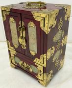 Sieradendoos - Verguld messing, Mahonie - THEEDOOS, Antiek en Kunst