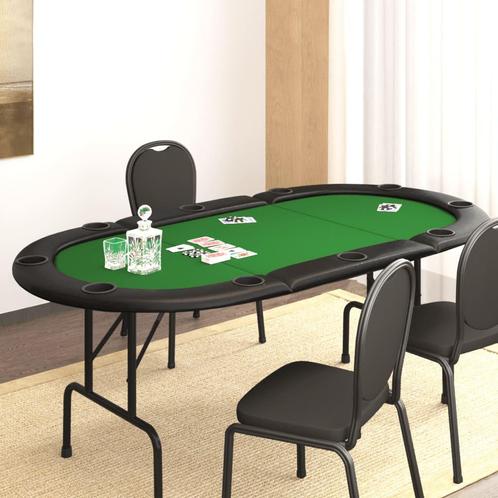 vidaXL Pokertafel voor 10 spelers inklapbaar 206x106x75 cm, Huis en Inrichting, Tafelonderdelen, Nieuw, Verzenden