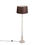 Vloerlamp met linnen kap bruin 45 cm - Classico, Huis en Inrichting, Lampen | Vloerlampen, Nieuw, Overige materialen, Klassiek / Antiek