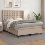 vidaXL Boxspring met matras kunstleer cappuccinokleurig, Overige materialen, Bruin, Verzenden, Nieuw