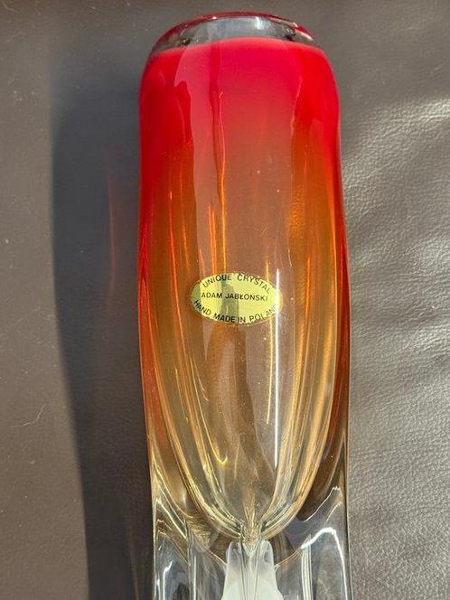 Adam Jablonski - Studio Glas Vase um 1990 mit Etikett +, Antiek en Kunst, Antiek | Glas en Kristal