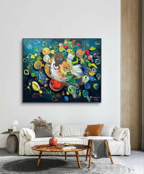 Andrzej Gudaski - Big fish XXL, Antiek en Kunst, Kunst | Schilderijen | Modern